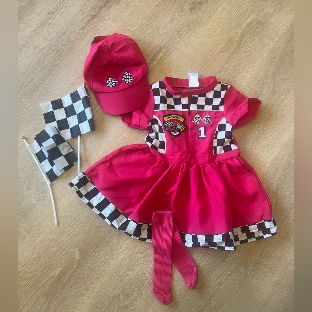Toddler Girls Race Car Driver Halloween Costume (4T-6T)